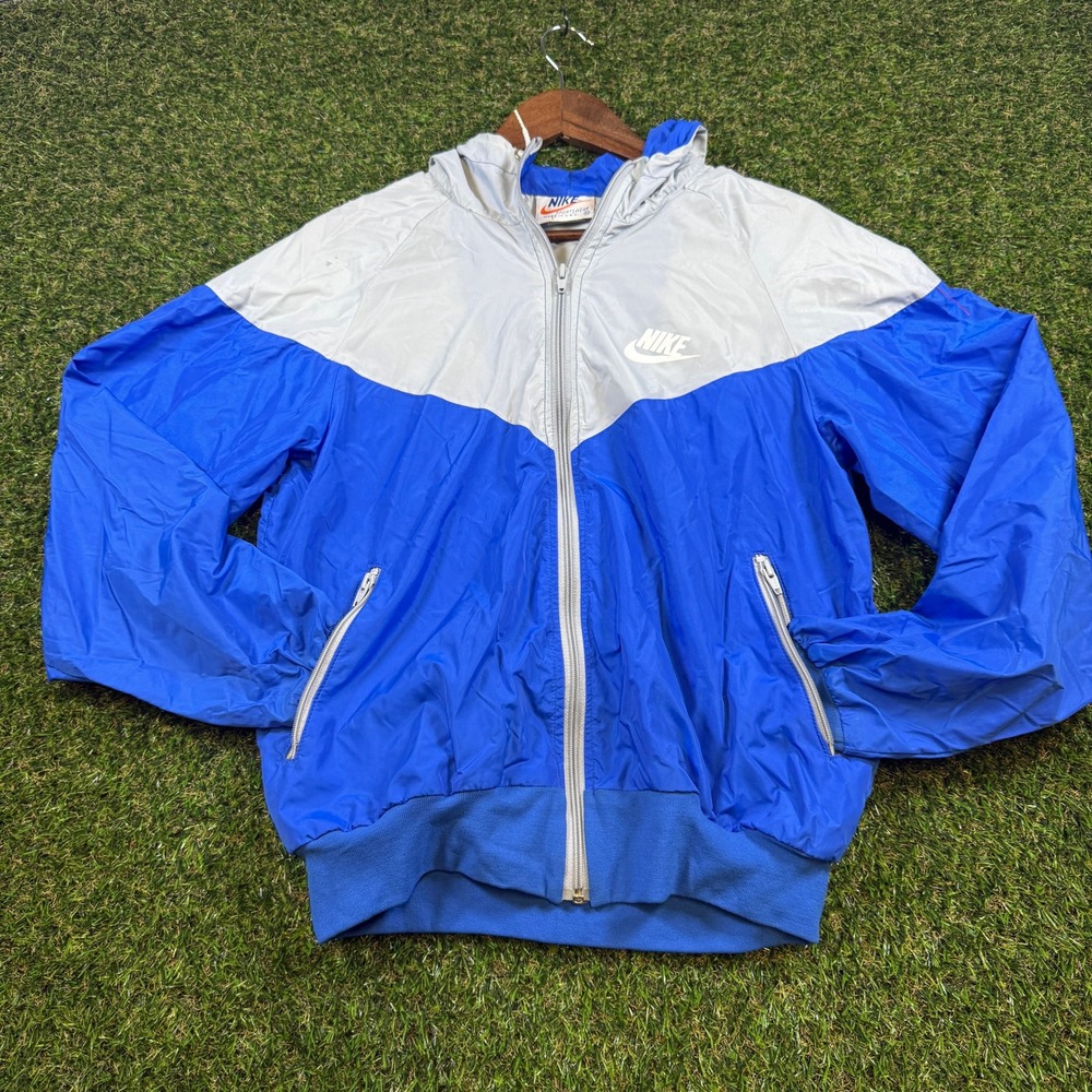 Vintage Nike Sportswear Windbreaker Jacket Mens Medium Blue Grey Made in USA
